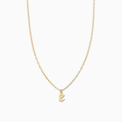 Gothic Initial Pendant Necklace | Gold E | Product Image | Uncommon James