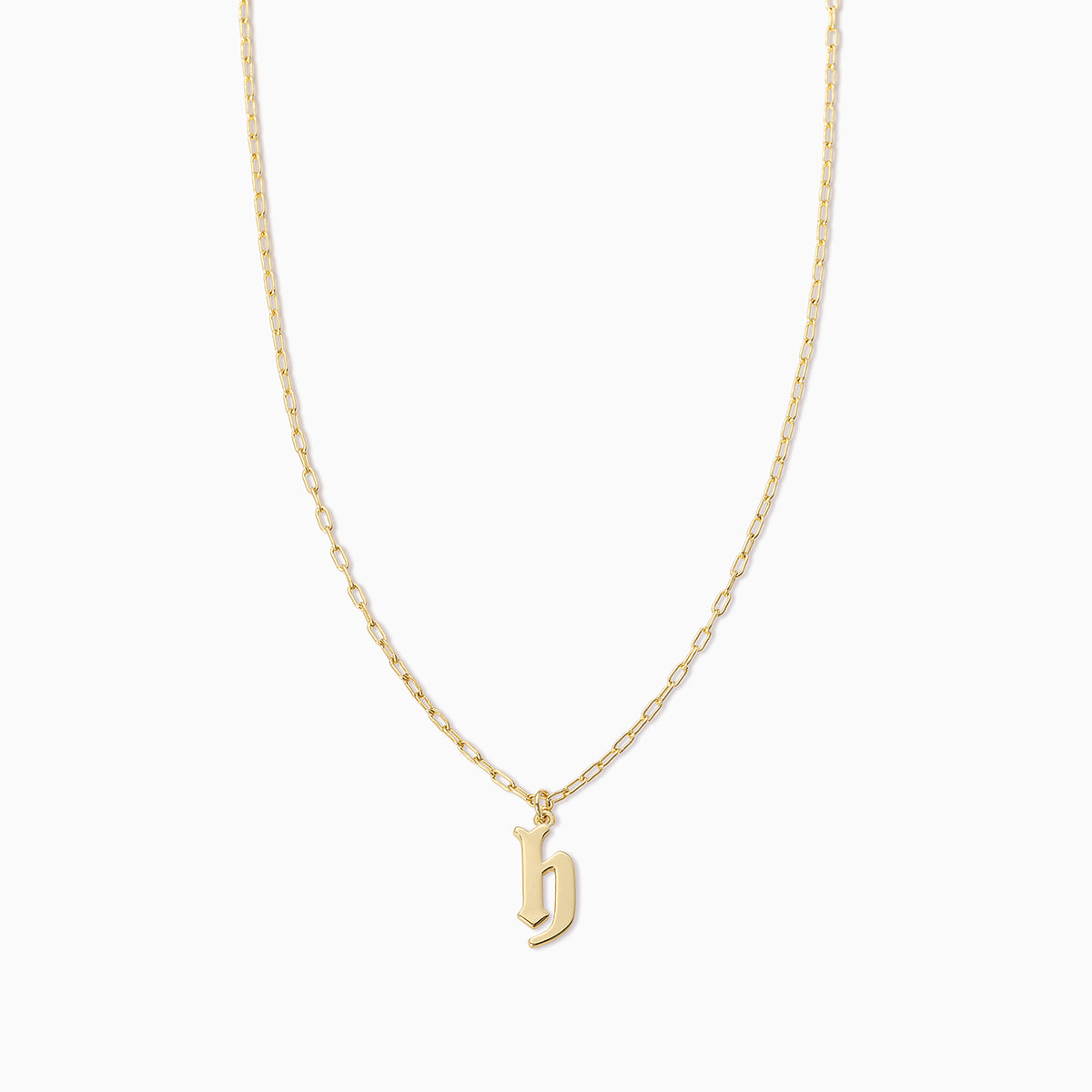 Gothic Initial Pendant Necklace | Gold H | Product Image | Uncommon James