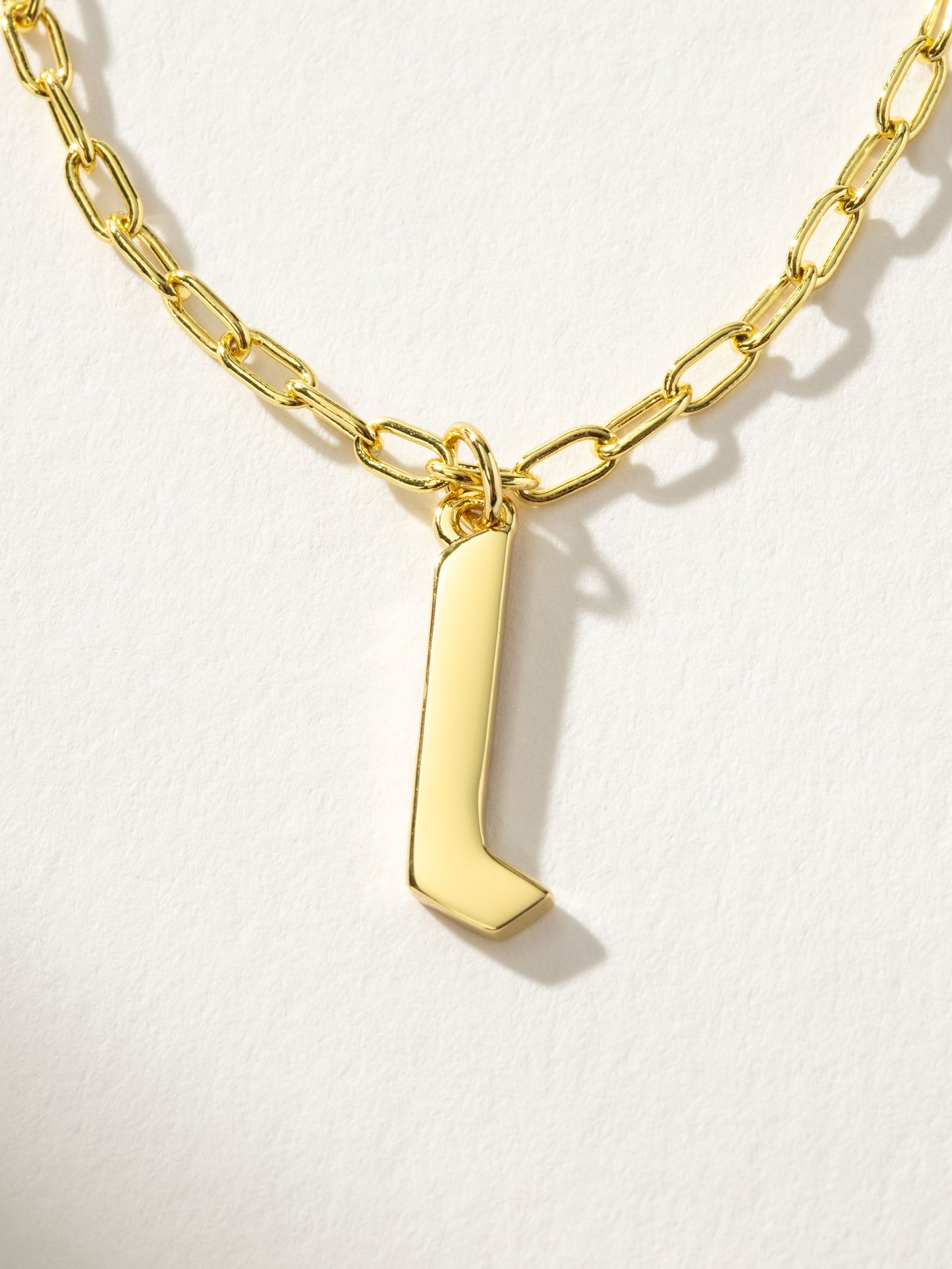 Gothic Initial Pendant Necklace | Gold L | Product Detail Image | Uncommon James