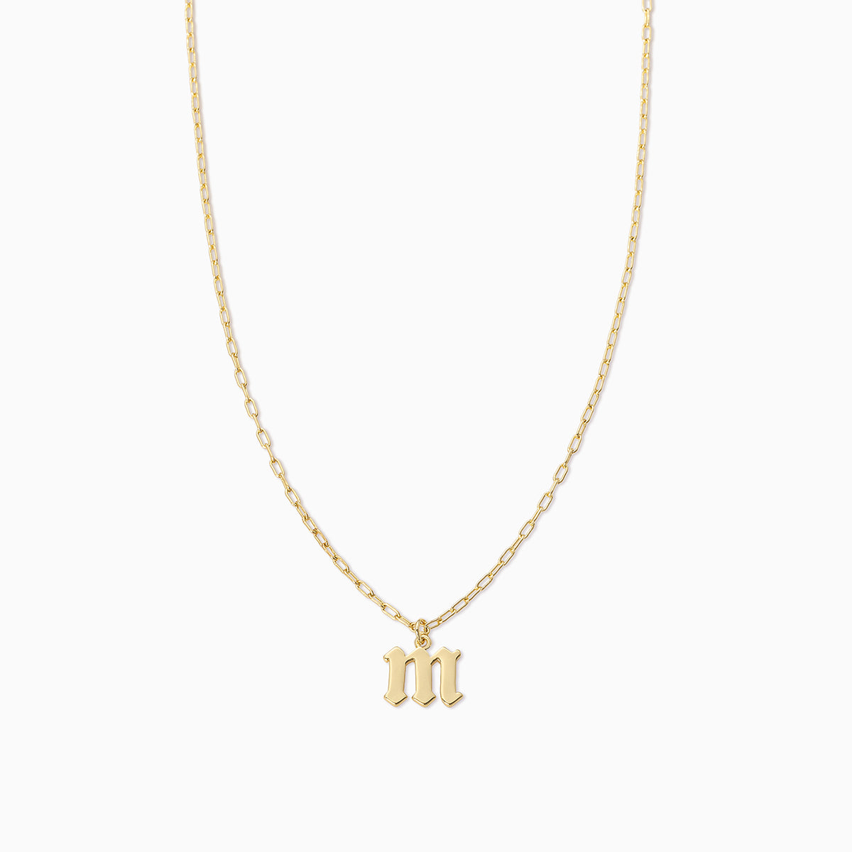 Gothic Initial Pendant Necklace | Gold M | Product Image | Uncommon James