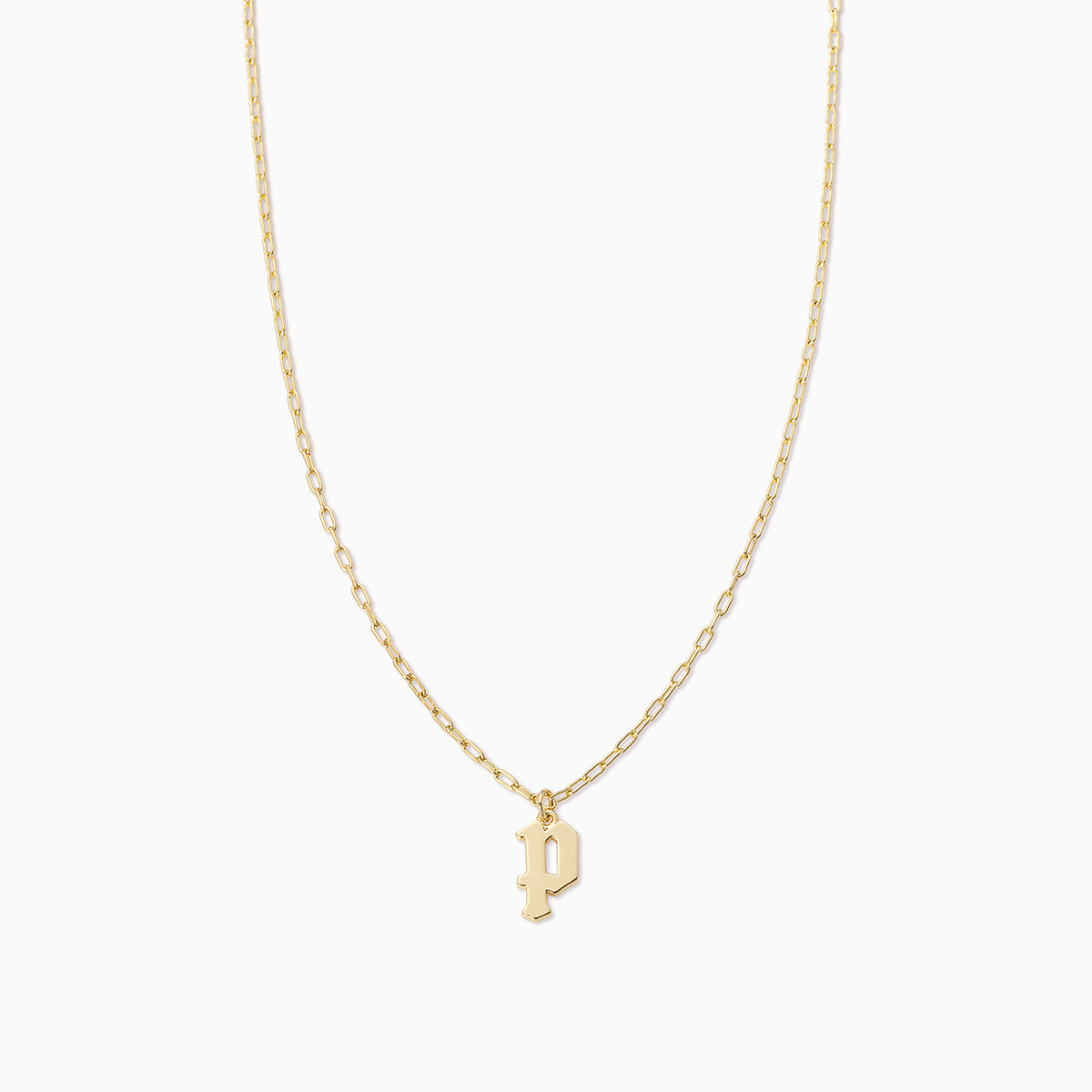 Gothic Initial Pendant Necklace | Gold P | Product Image | Uncommon James