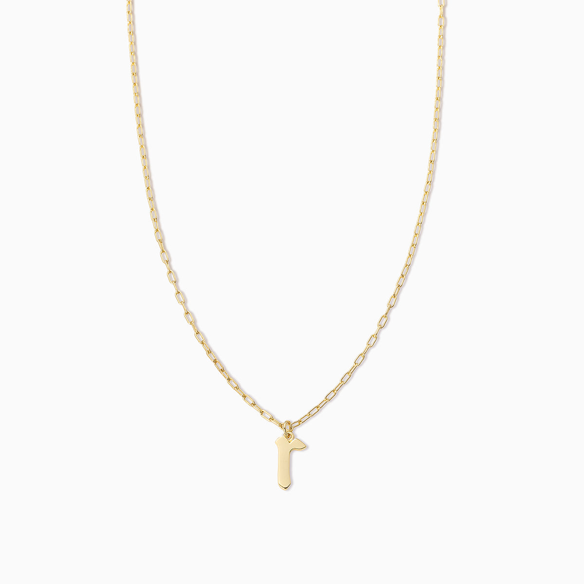 Gothic Initial Pendant Necklace | Gold R | Product Image | Uncommon James