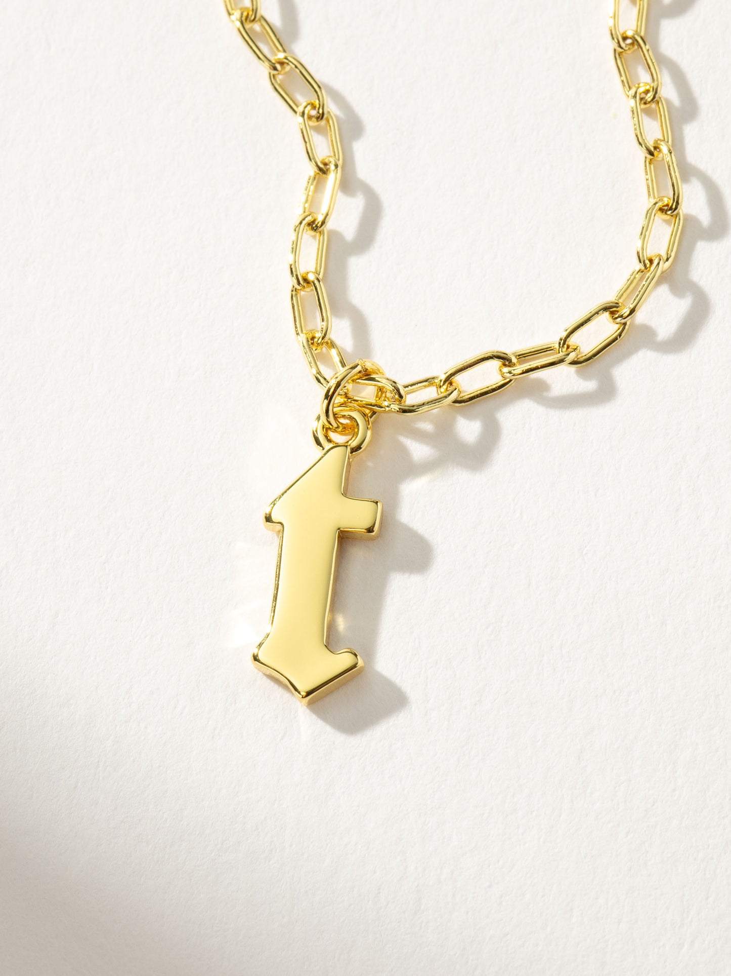 Gothic Initial Pendant Necklace | Gold T | Product Detail Image | Uncommon James