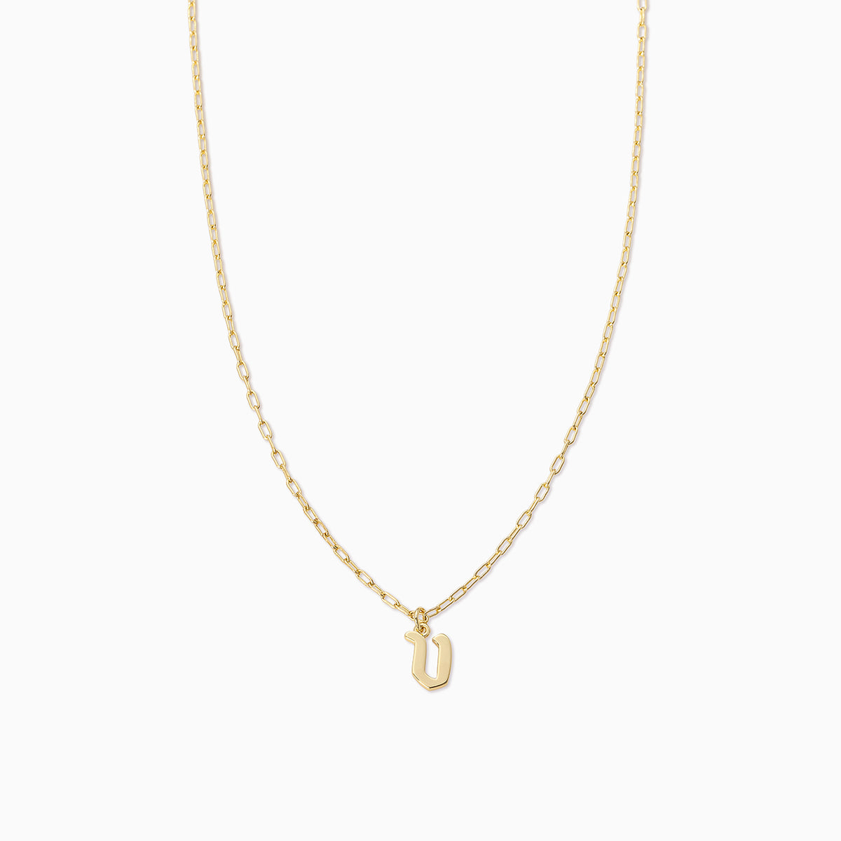 Gothic Initial Pendant Necklace | Gold V | Product Image | Uncommon James