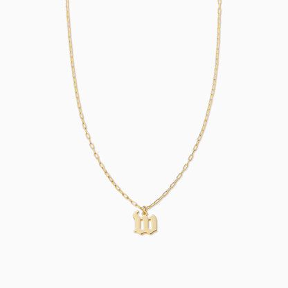 Gothic Initial Pendant Necklace | Gold W | Product Image | Uncommon James