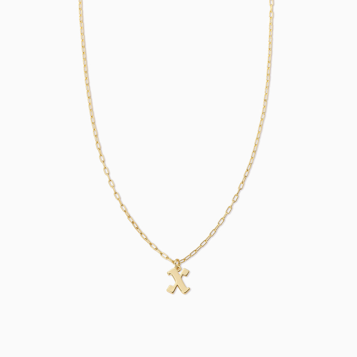 Gothic Initial Pendant Necklace | Gold X | Product Image | Uncommon James