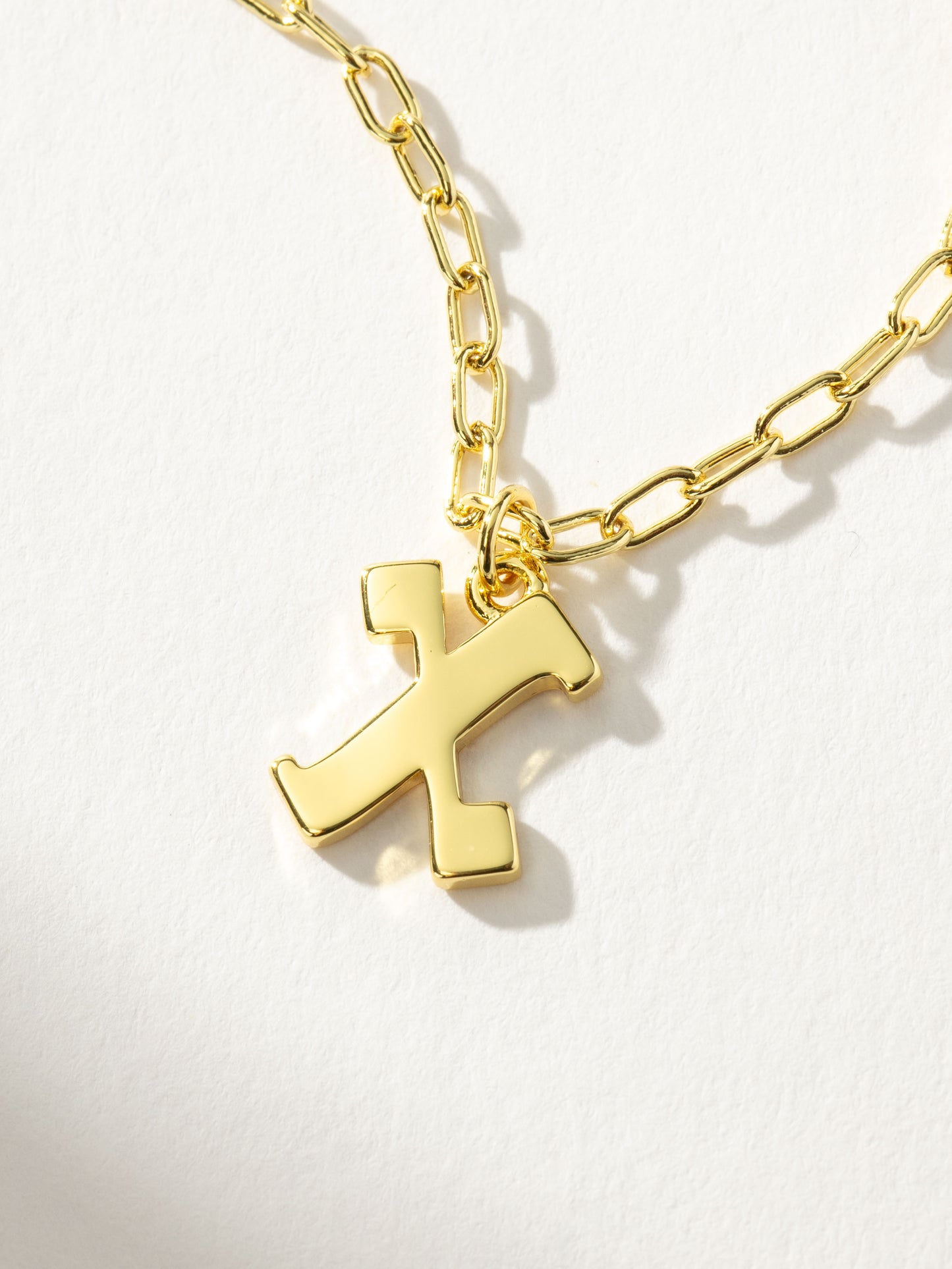 Gothic Initial Pendant Necklace | Gold X | Product Detail Image | Uncommon James