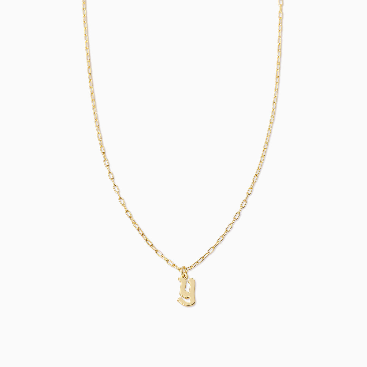 Gothic Initial Pendant Necklace | Gold Y | Product Image | Uncommon James