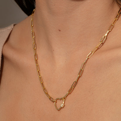 Locked Heart Necklace | Gold | Model Image 2 | Uncommon James