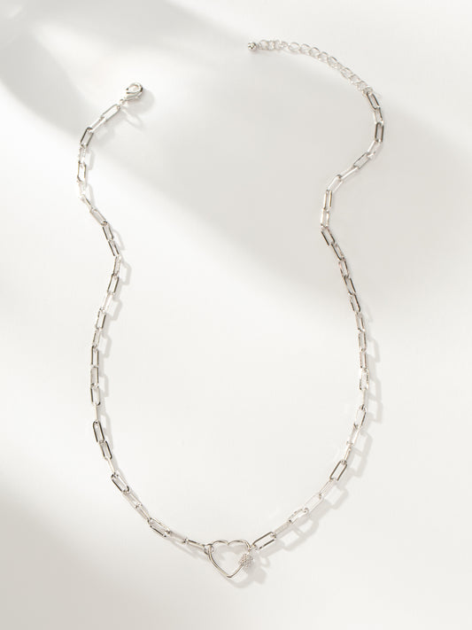 Locked Heart Necklace | Silver | Product Image | Uncommon James