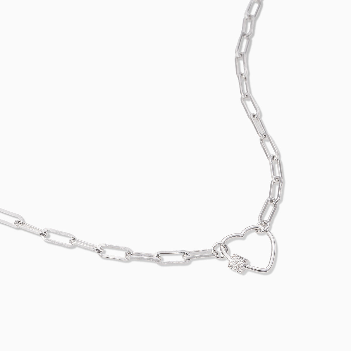 Locked Heart Necklace | Silver | Product Detail Image | Uncommon James