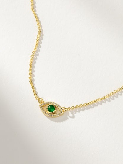 ["Evil Eye Pavé Necklace ", " Gold ", " Product Detail Image ", " Uncommon James"]