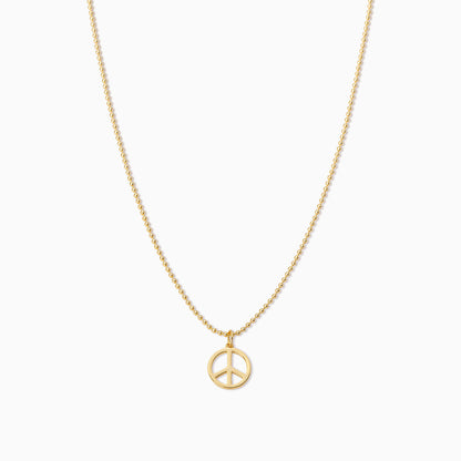 Peace Sign Pendant Necklace | Gold | Product Image | Uncommon James