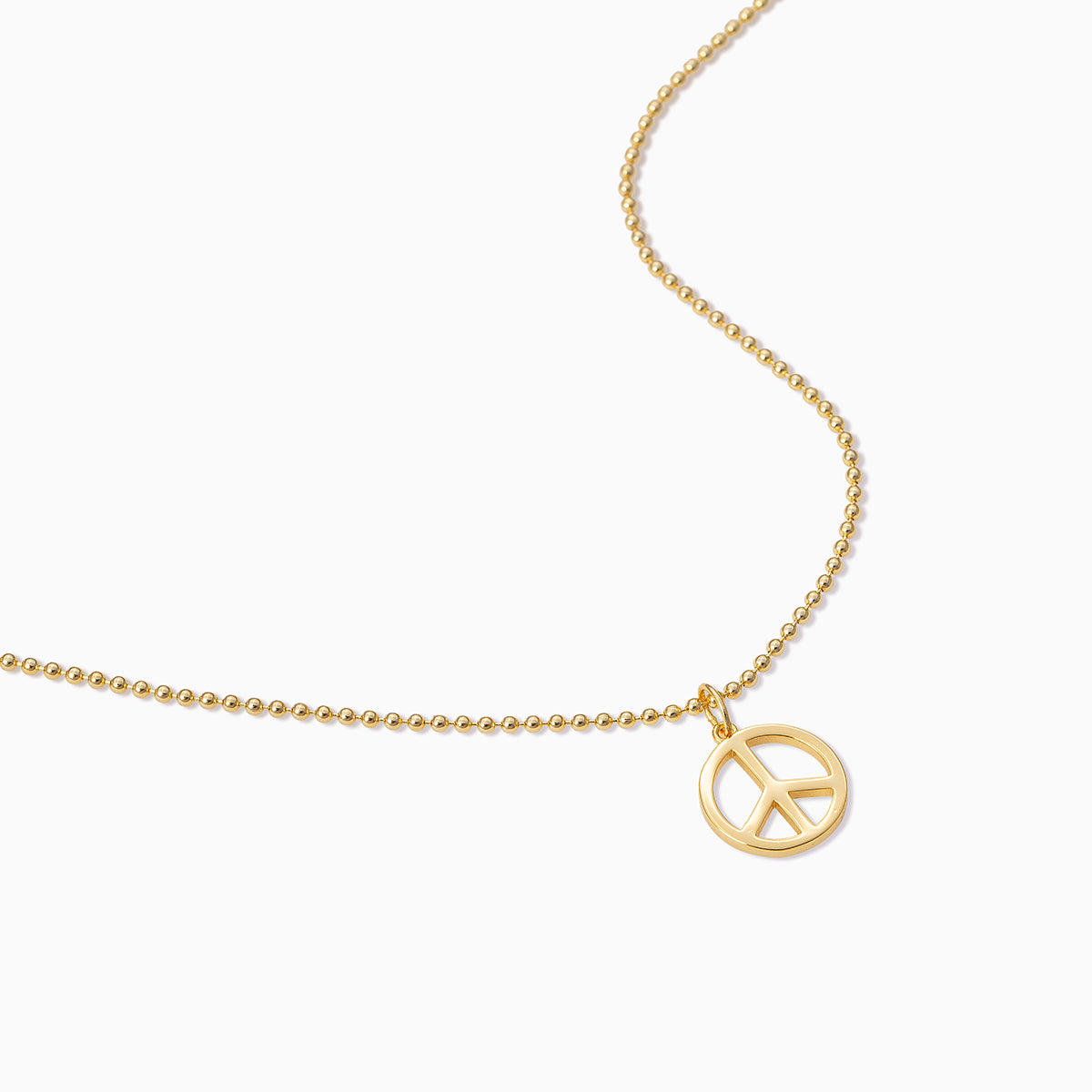 Peace Sign Pendant Necklace | Gold | Product Detail Image | Uncommon James