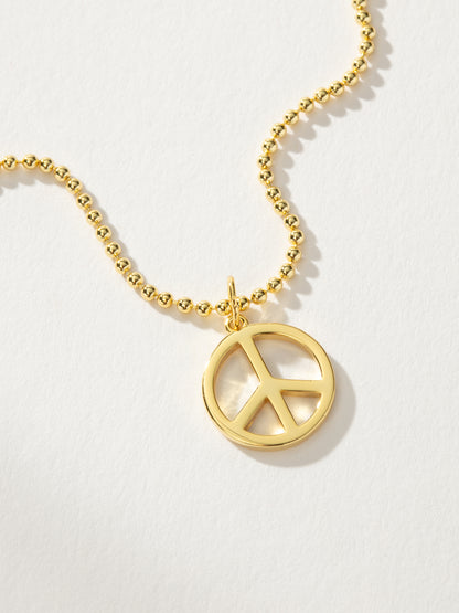 ["Peace Sign Pendant Necklace ", " Gold ", " Product Detail Image ", " Uncommon James"]