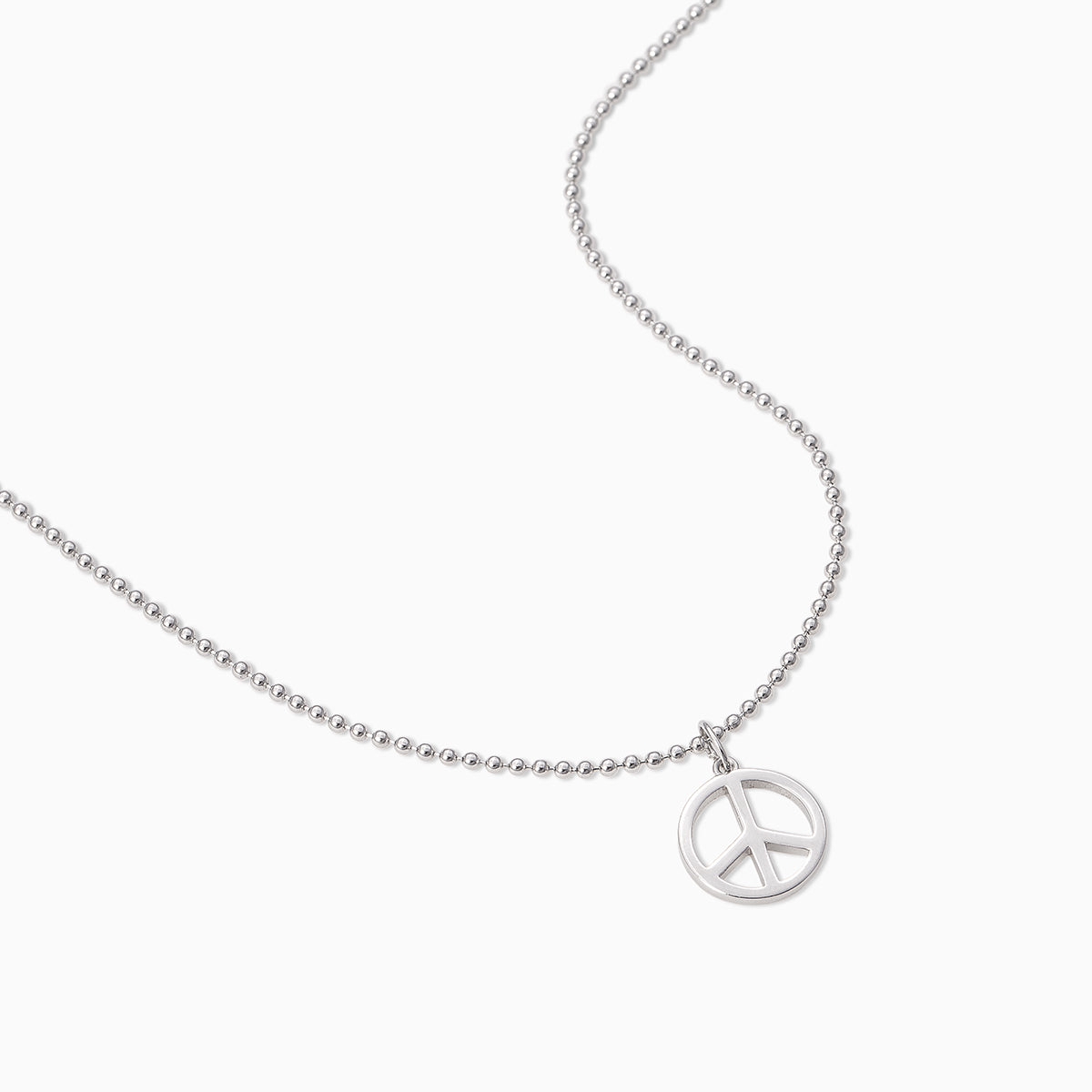 Peace Sign Pendant Necklace | Silver | Product Detail Image | Uncommon James