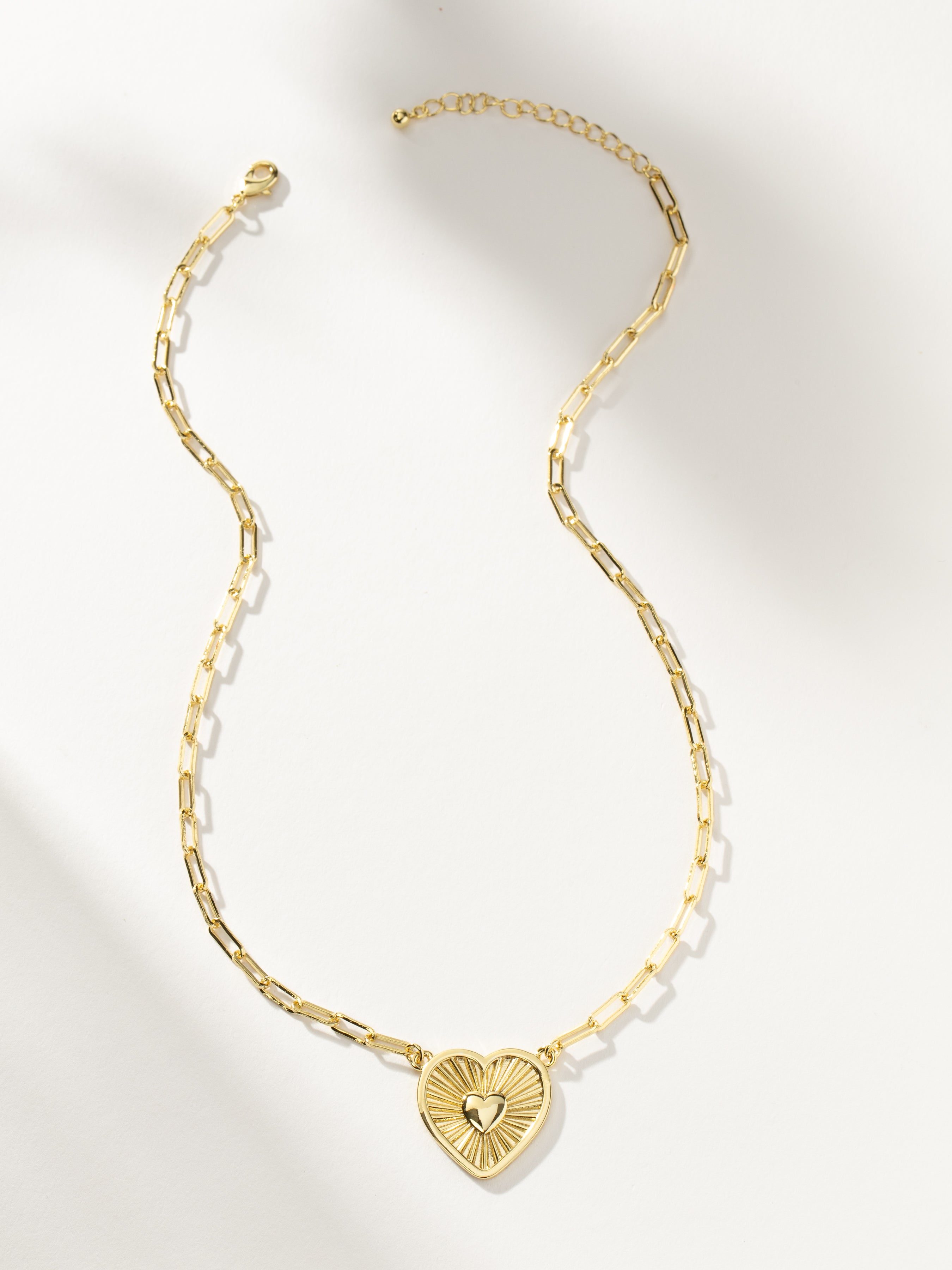 Gold Radiating Heart Statement Pendant Necklace Uncommon James