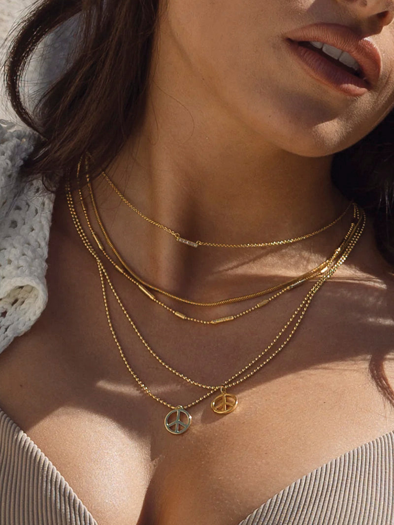 Ray of Light Bar Necklace | Gold | Model Image 2 | Uncommon James