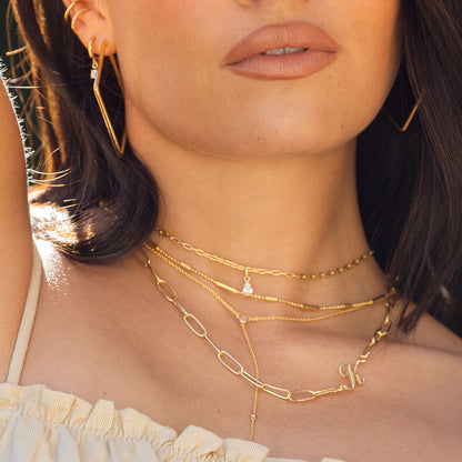 Teardrop Pendant Necklace | Gold | Model Image | Uncommon James