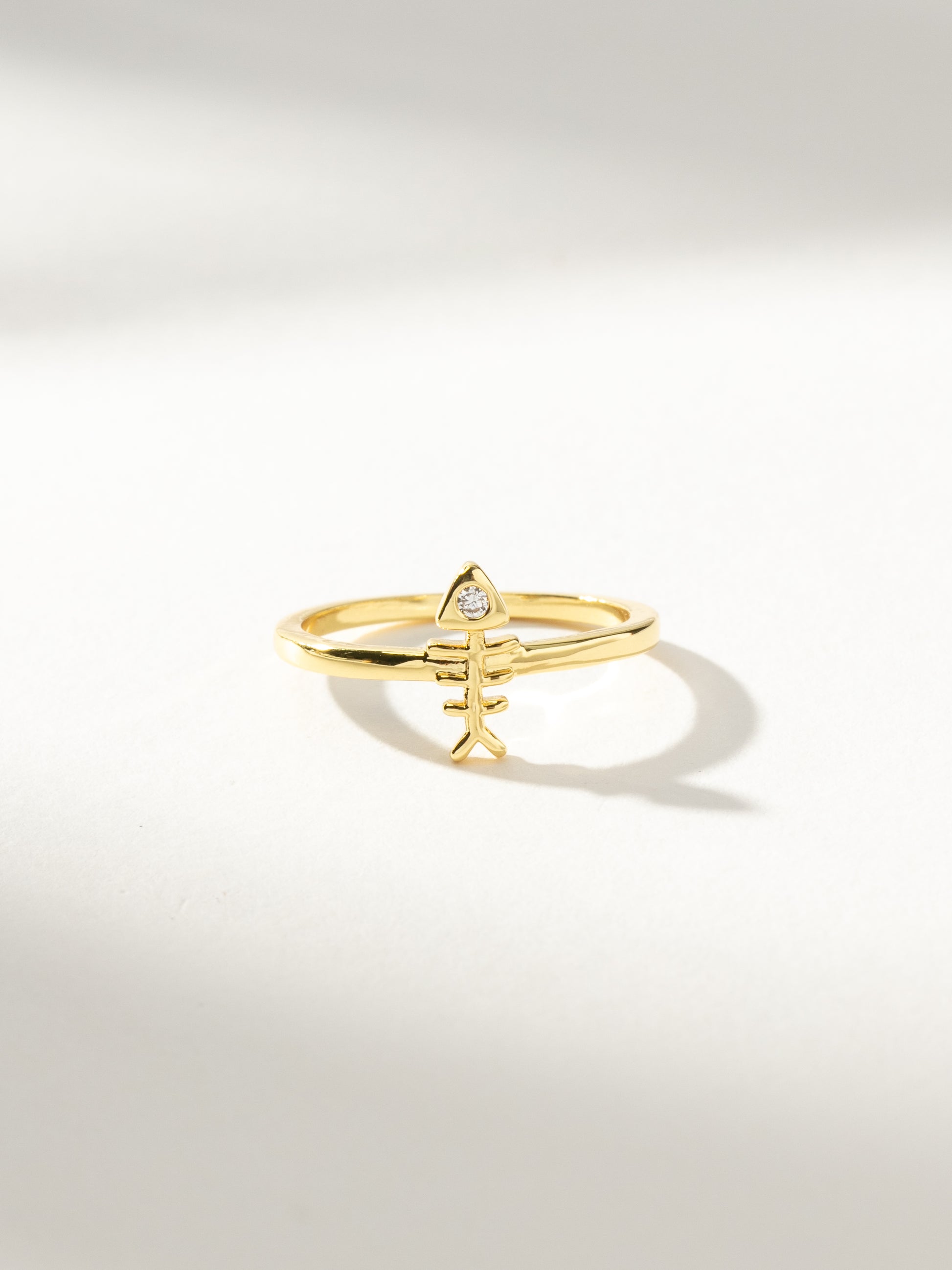 Fish Bone Ring | Gold | Product Image | Uncommon James