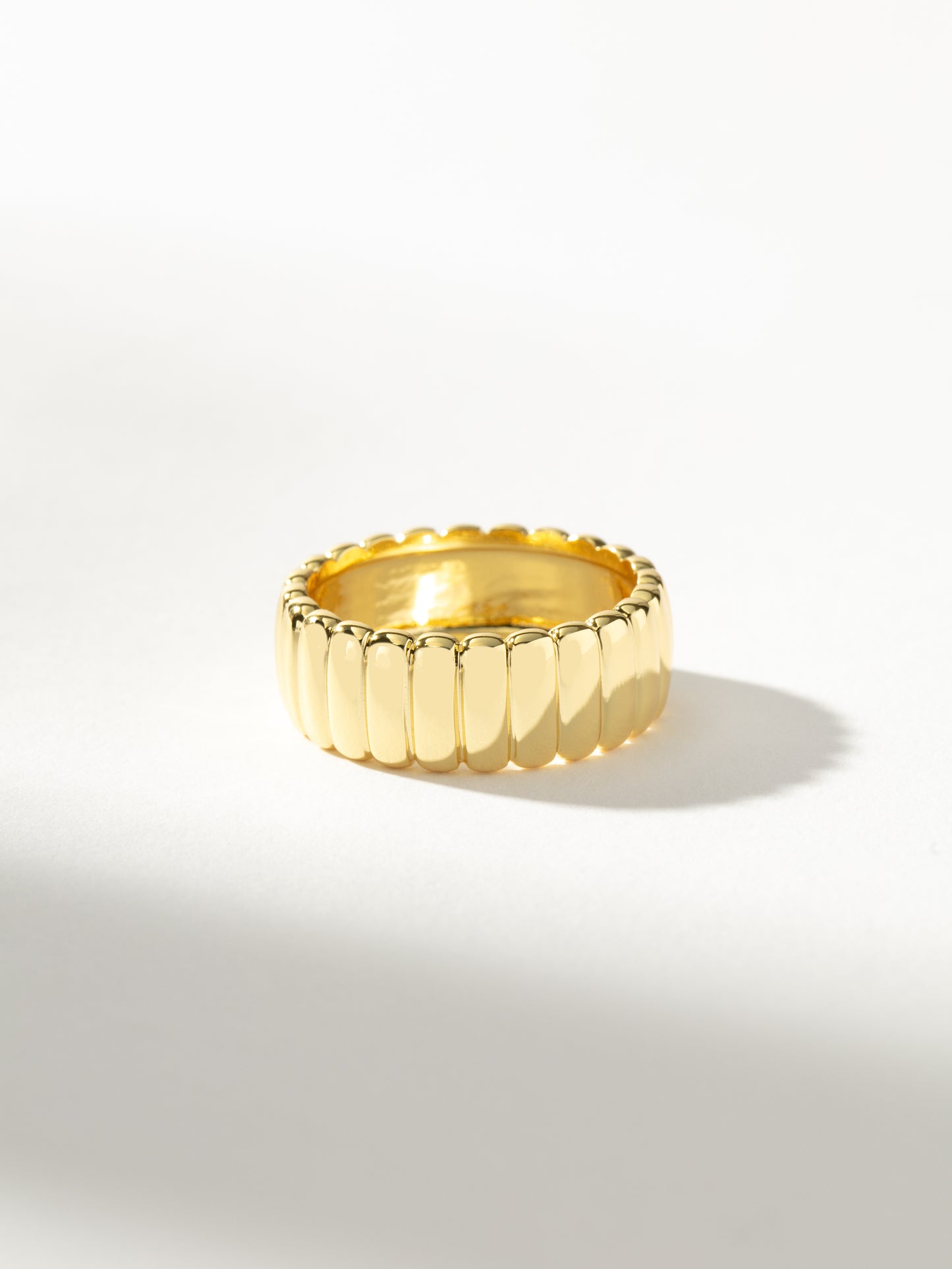 Parthenon Ribbed Ring | Gold | Product Image | Uncommon James