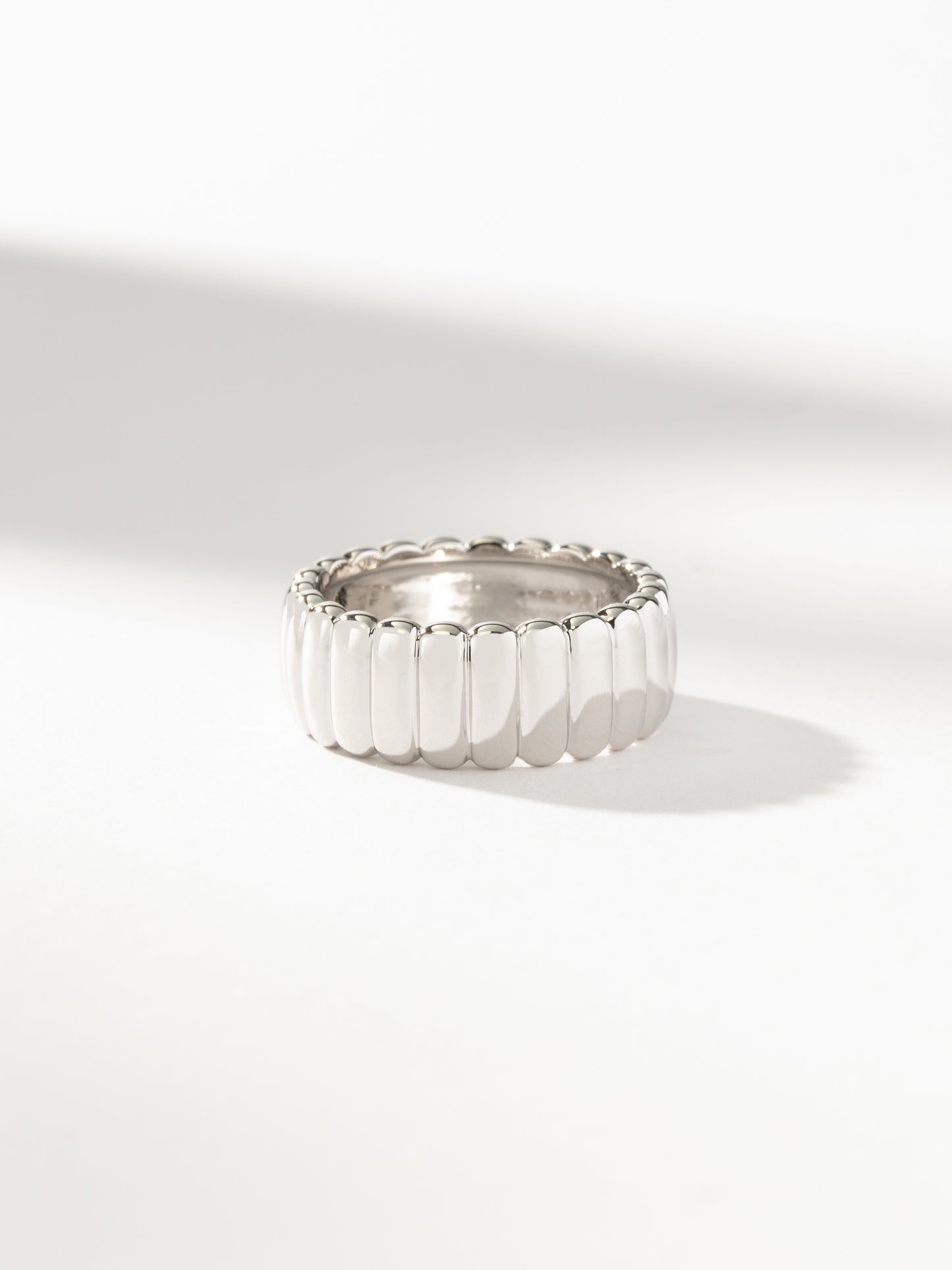 Parthenon Ribbed Ring | Silver | Product Image | Uncommon James