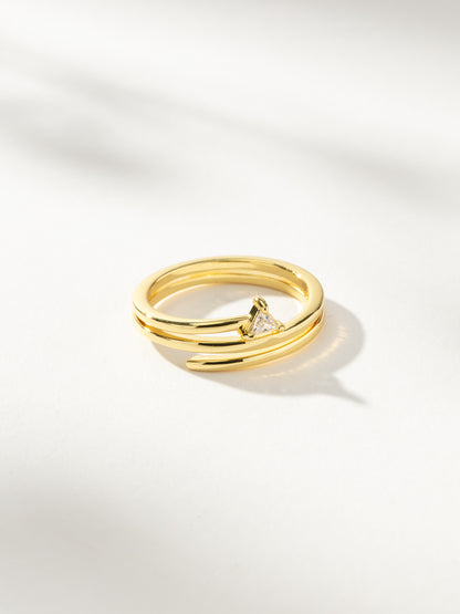 ["Triangle Spiral Ring ", " Gold ", " Product Image ", " Uncommon James"]
