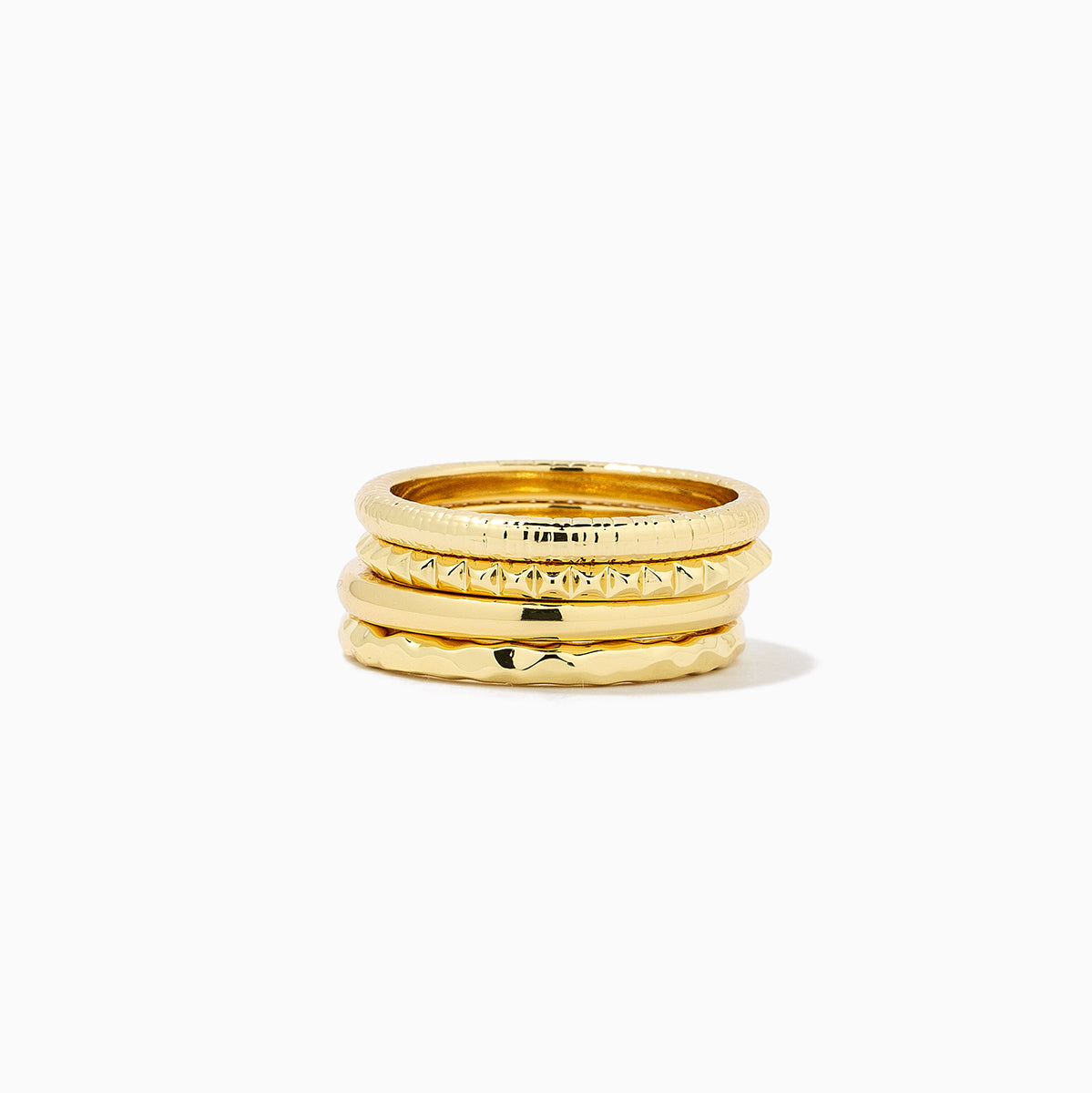 Textured Ring Stack (Set of 4) | Gold | Product Image | Uncommon James