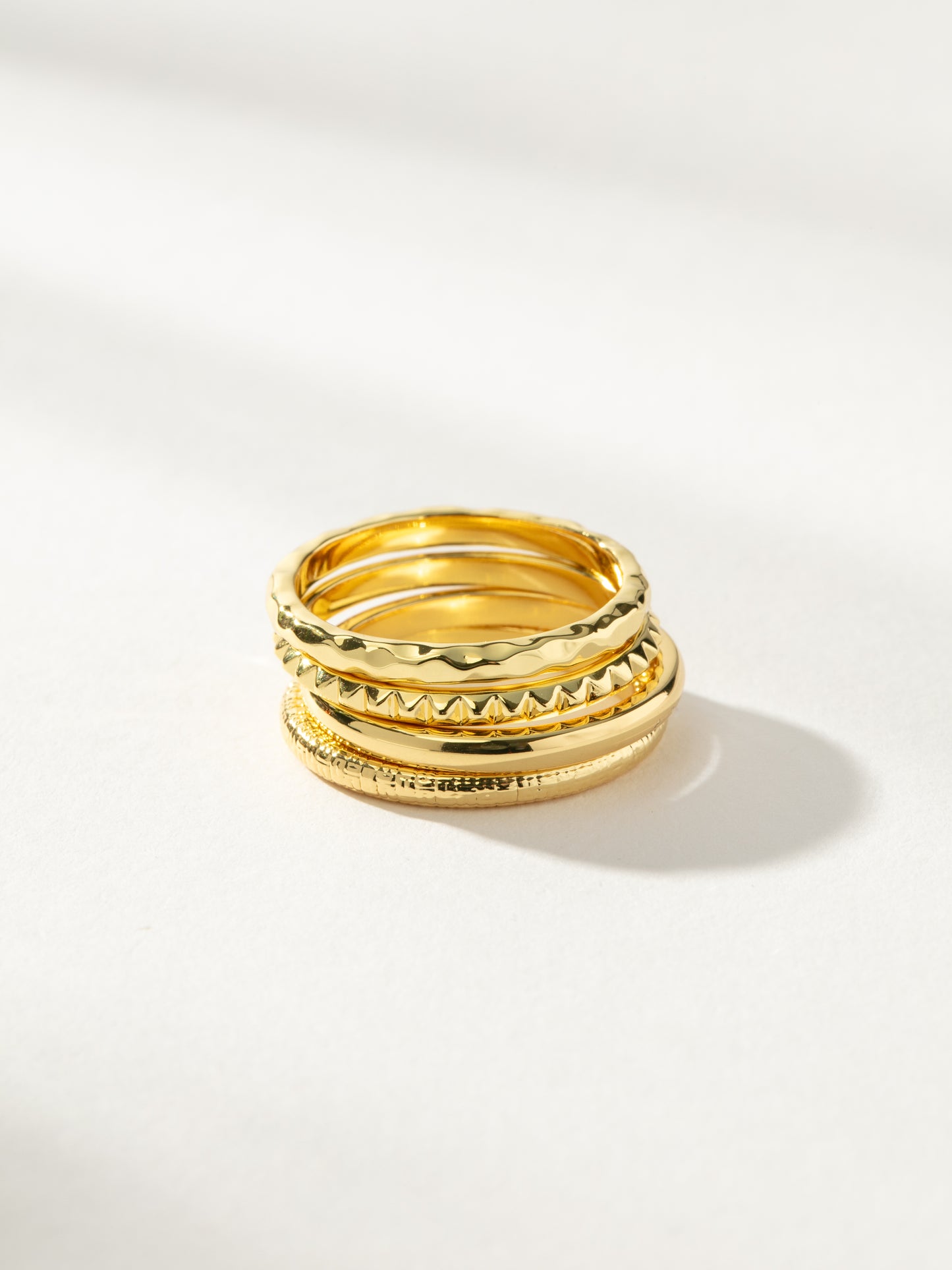 Textured Ring Stack (Set of 4) | Gold | Product Image | Uncommon James