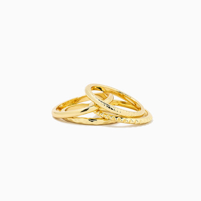 Textured Ring Stack (Set of 4) | Gold | Product Detail Image | Uncommon James