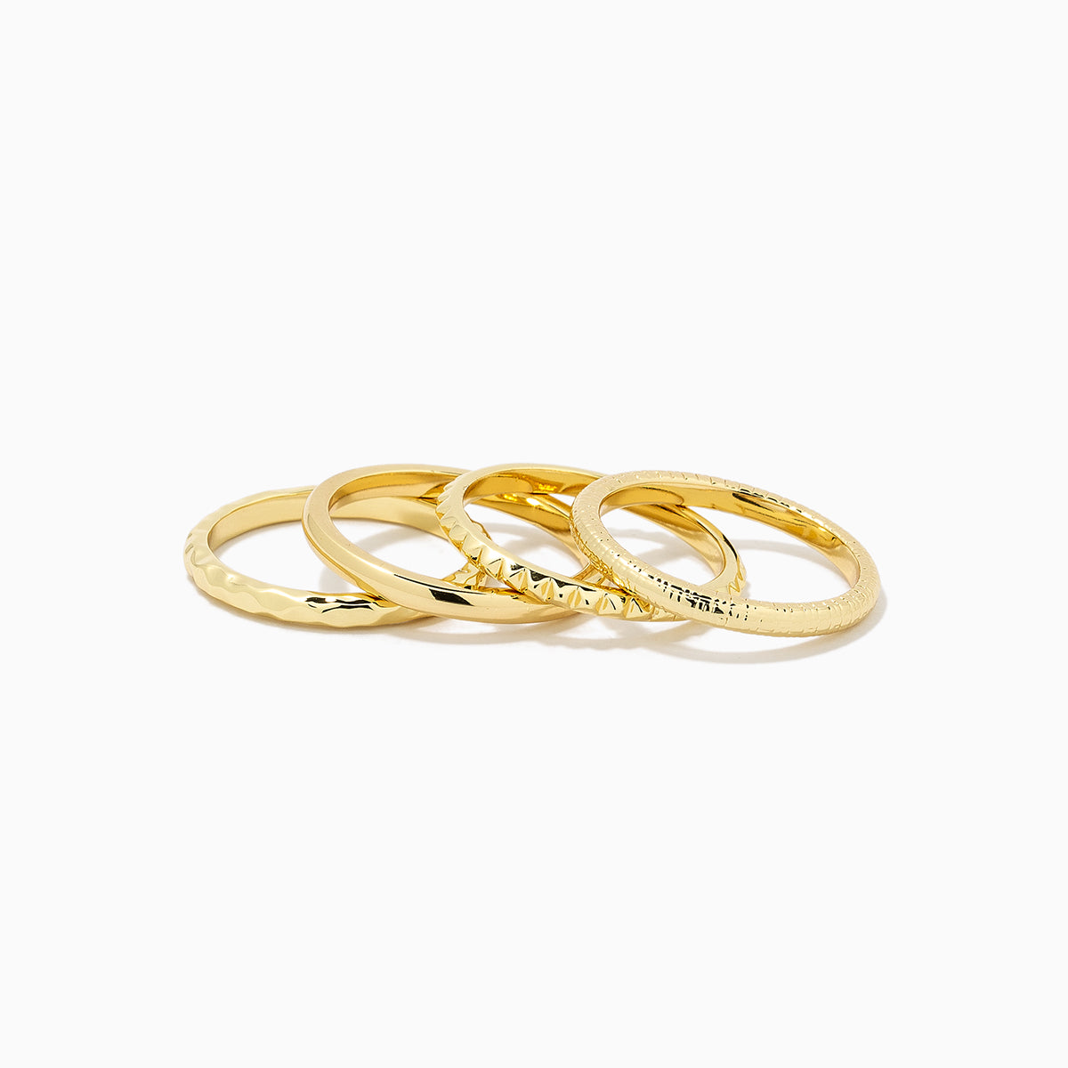 Textured Ring Stack (Set of 4) | Gold | Product Detail Image 2 | Uncommon James