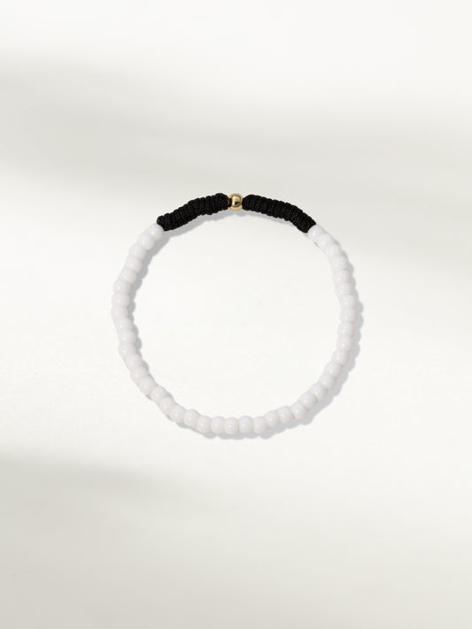 Rope and Bead Bracelet | Gold Black/White | Product Image | Uncommon James