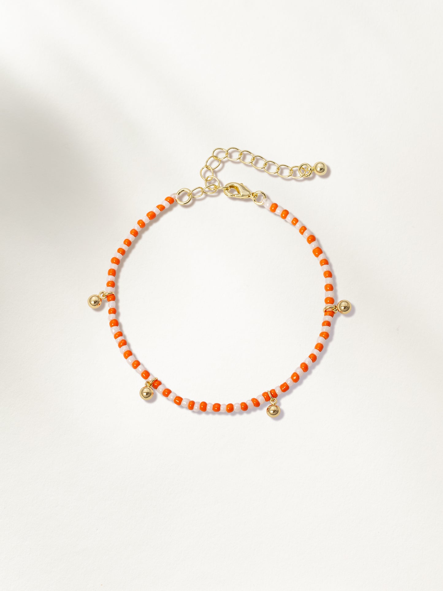 Sunset Beaded Bracelet | Gold Orange/White | Product Image | Uncommon James