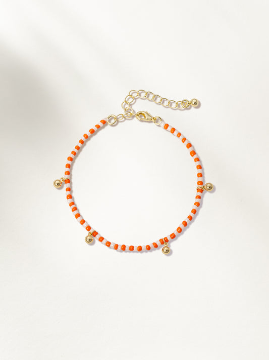 Sunset Beaded Bracelet | Gold Orange/White | Product Image | Uncommon James