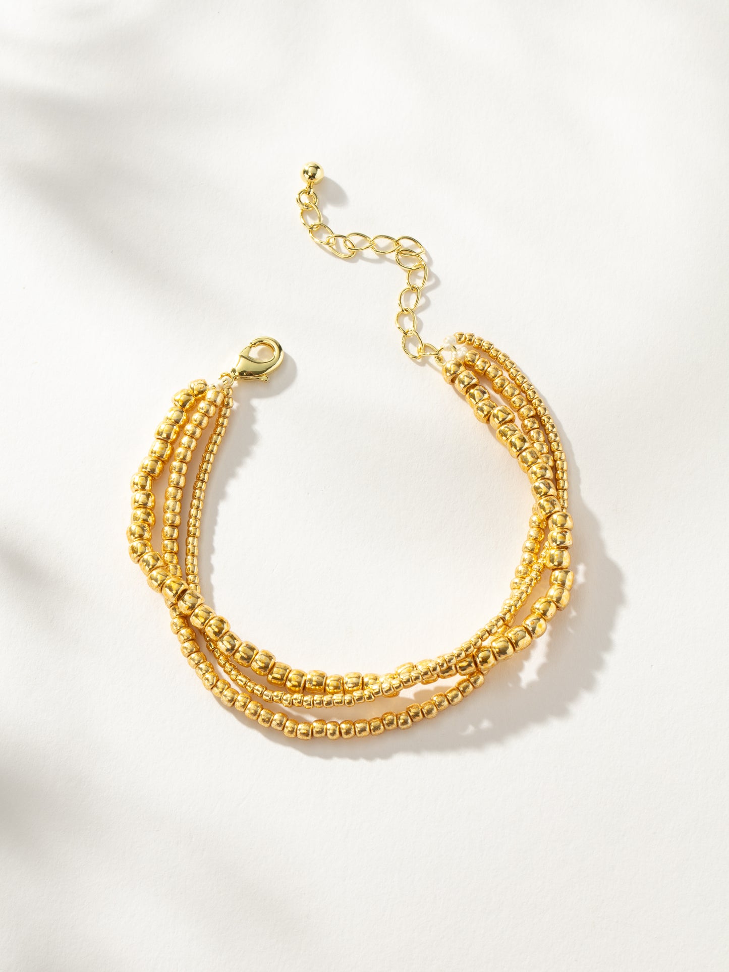 Triple Beaded Bracelet | Gold | Product Image | Uncommon James