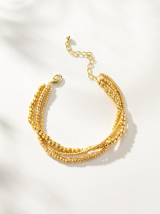 Triple Beaded Bracelet | Gold | Product Image | Uncommon James