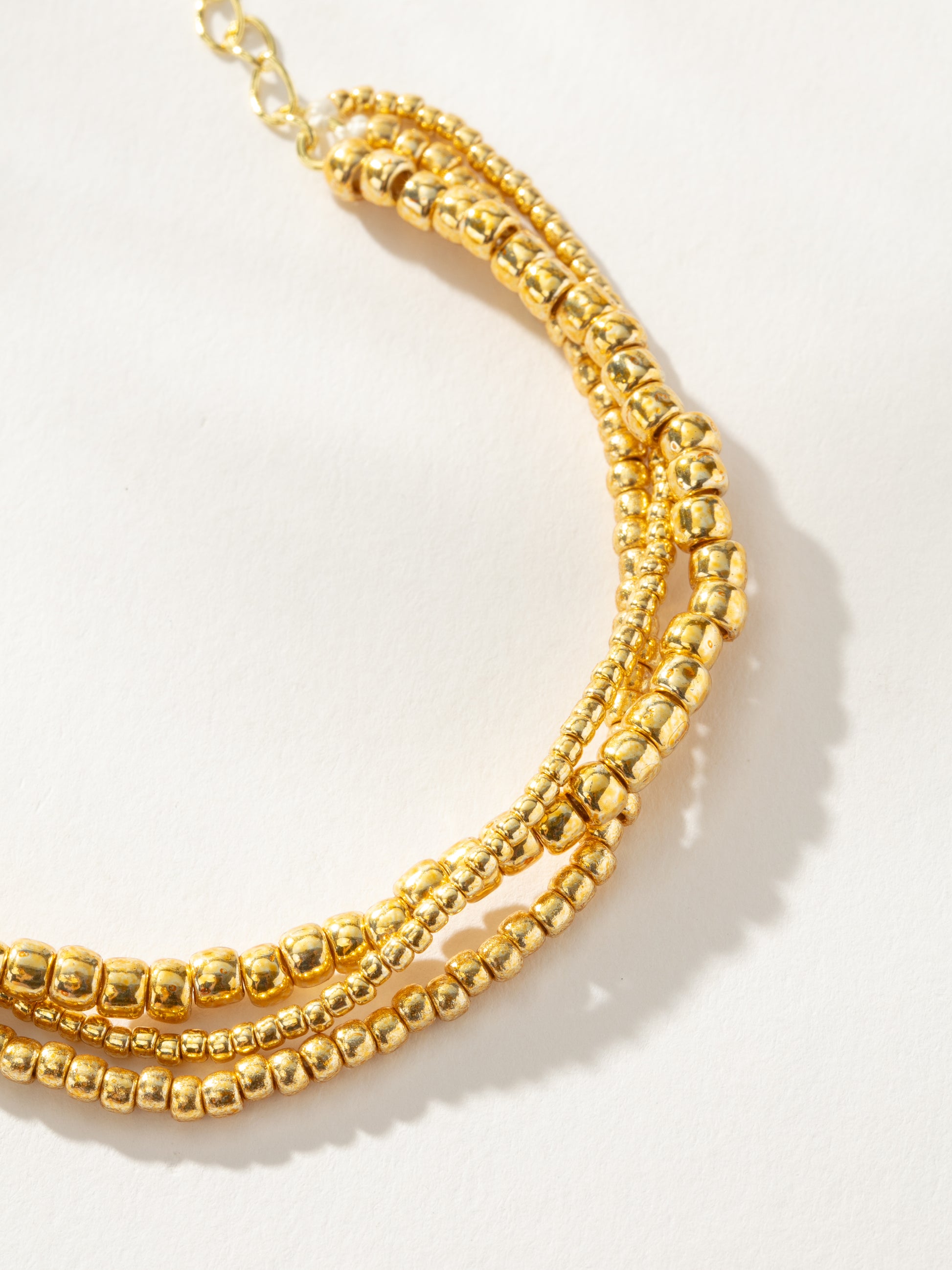 Triple Beaded Bracelet | Gold | Product Detail Image | Uncommon James