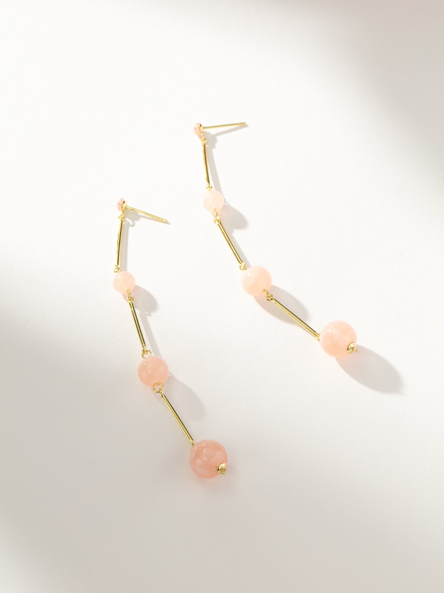 Crystal Ball Dangle Earrings | Gold Pink | Product Image | Uncommon James