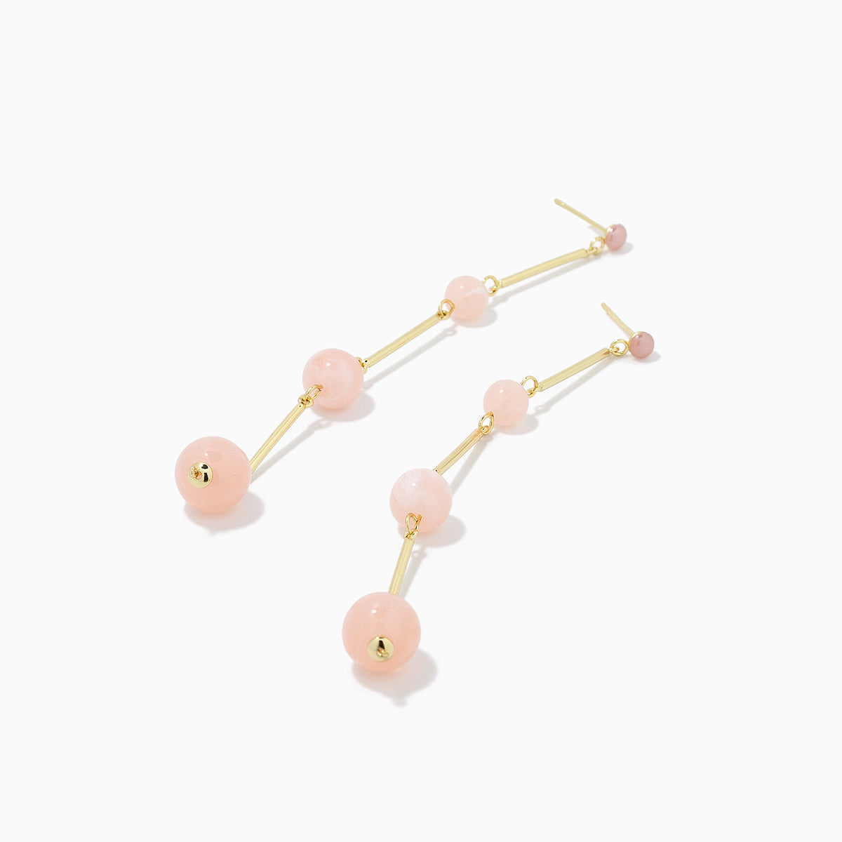 Crystal Ball Dangle Earrings | Gold Pink | Product Detail Image | Uncommon James