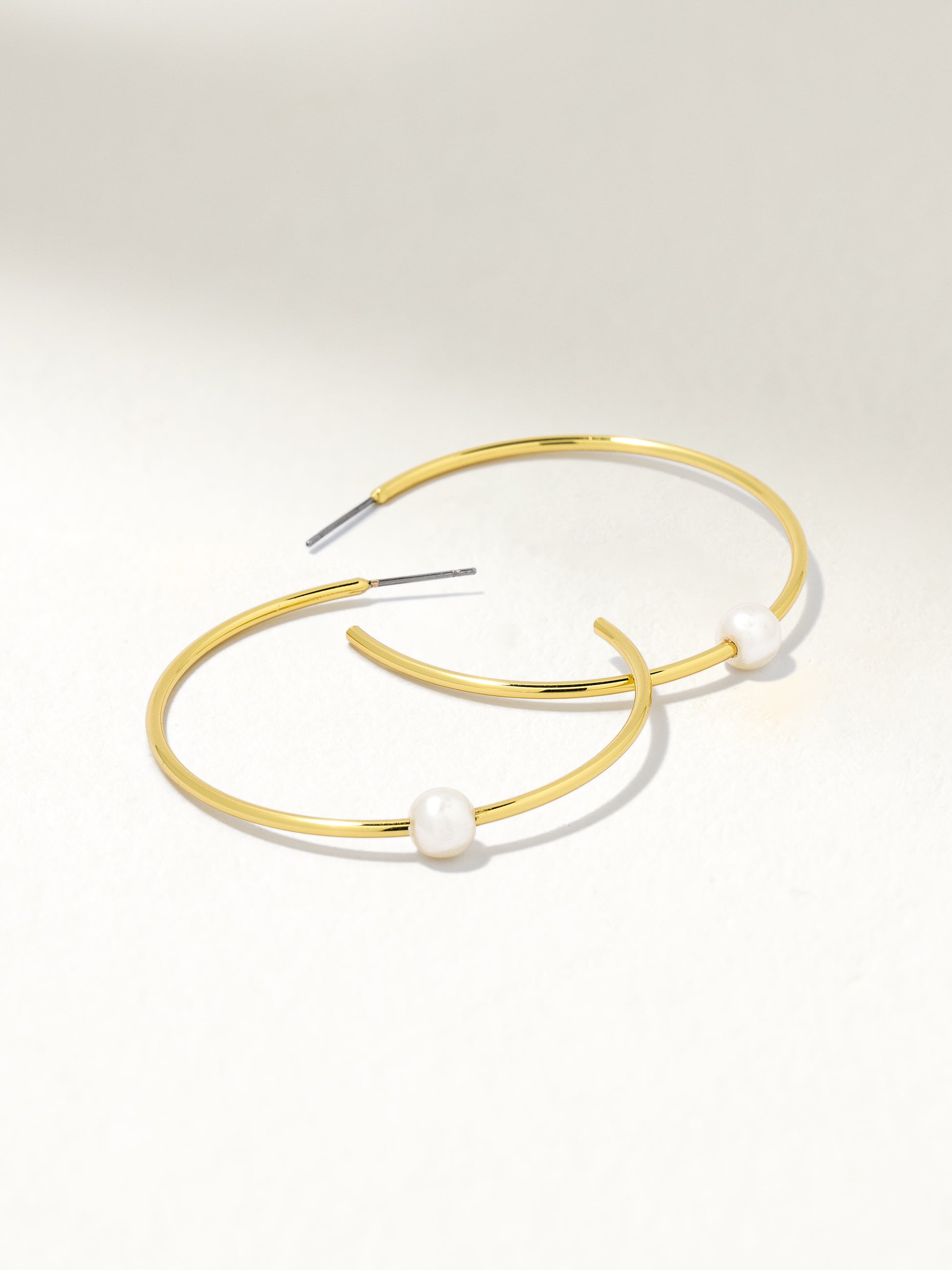 Grace Pearl Hoop Earrings | Gold | Product Image | Uncommon James