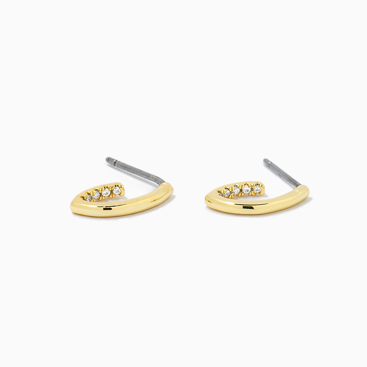 Hidden Pavé Stud Earrings | Gold | Product Detail Image | Uncommon James