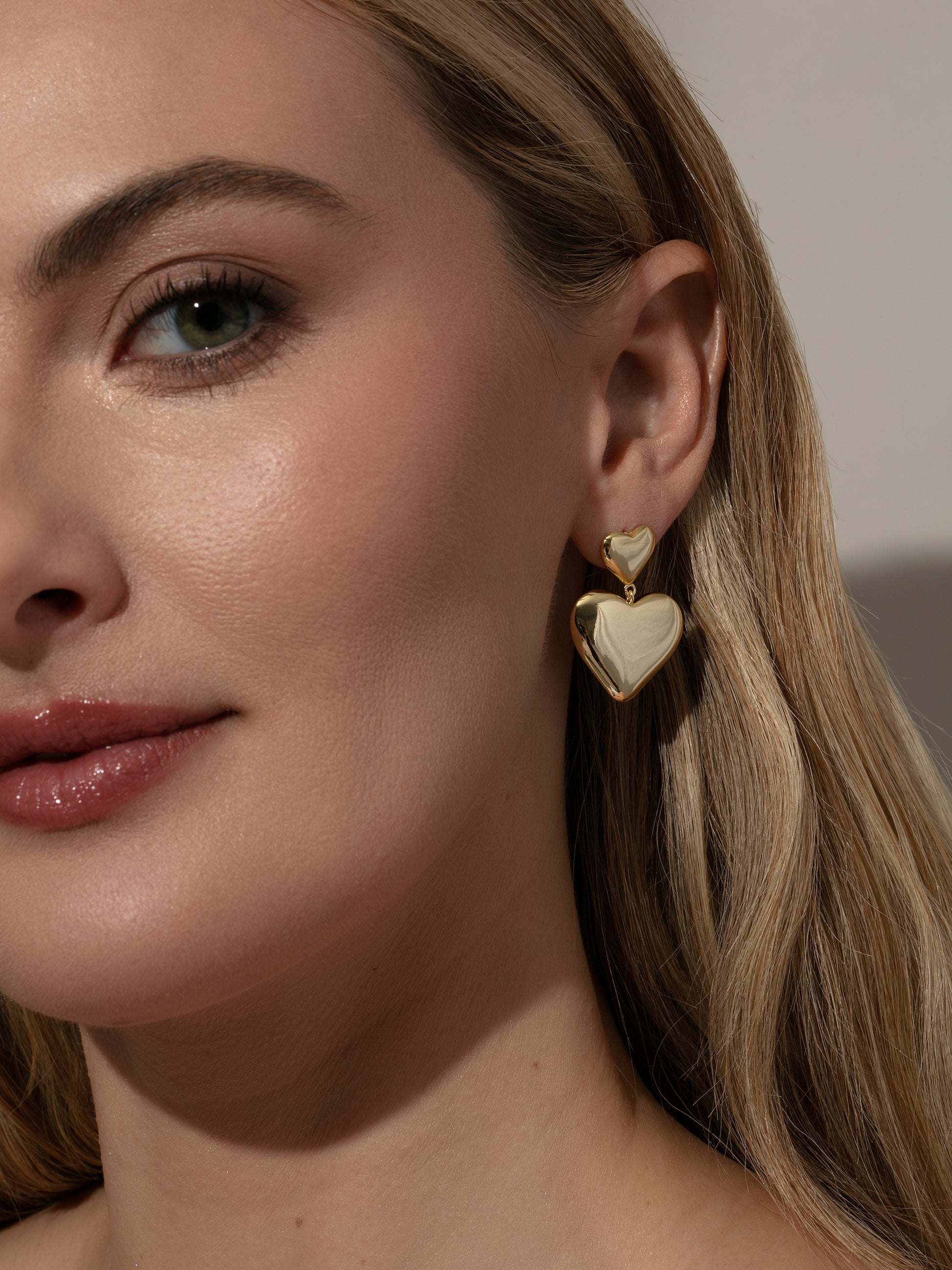 Love Language Statement Earrings | Gold | Model Image | Uncommon James