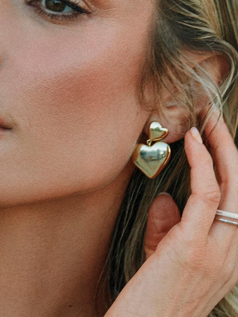 Heart statement earrings online