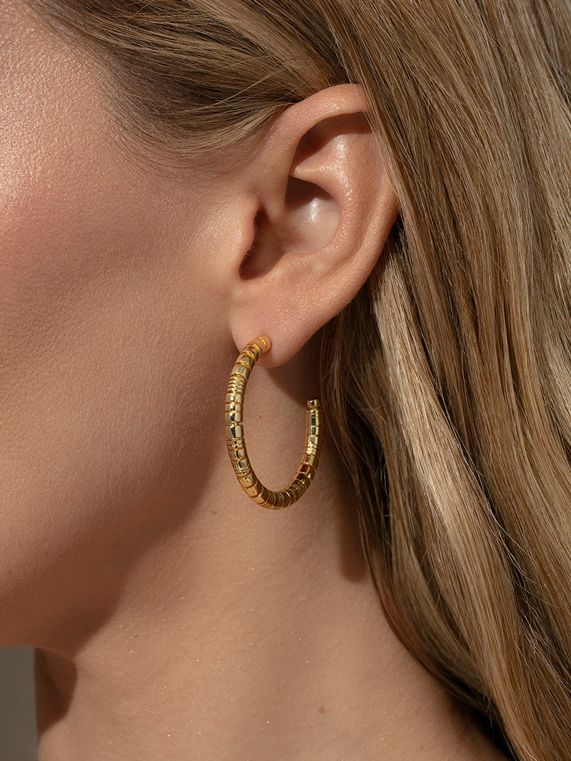 Next Level Hoop Earrings | Gold | Model Image 2 | Uncommon James