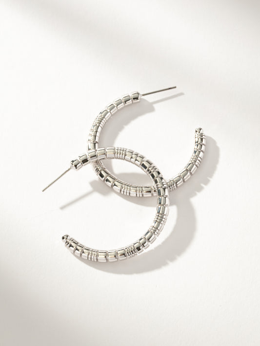 Next Level Hoop Earrings | Silver | Product Image | Uncommon James