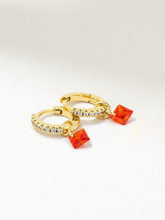 Paradise Huggie Earrings | Gold Orange | Product Image | Uncommon James