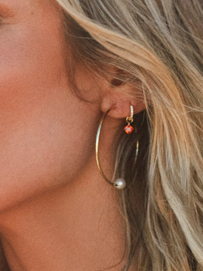 Paradise Huggie Earrings | Gold Orange | KC Image | Uncommon James