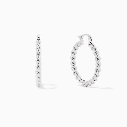 Rope Twist Hoop Earrings | Silver | Product Image | Uncommon James