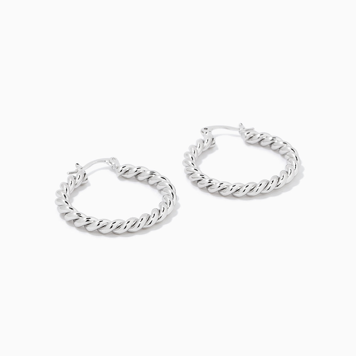 Rope Twist Hoop Earrings | Silver | Product Detail Image | Uncommon James