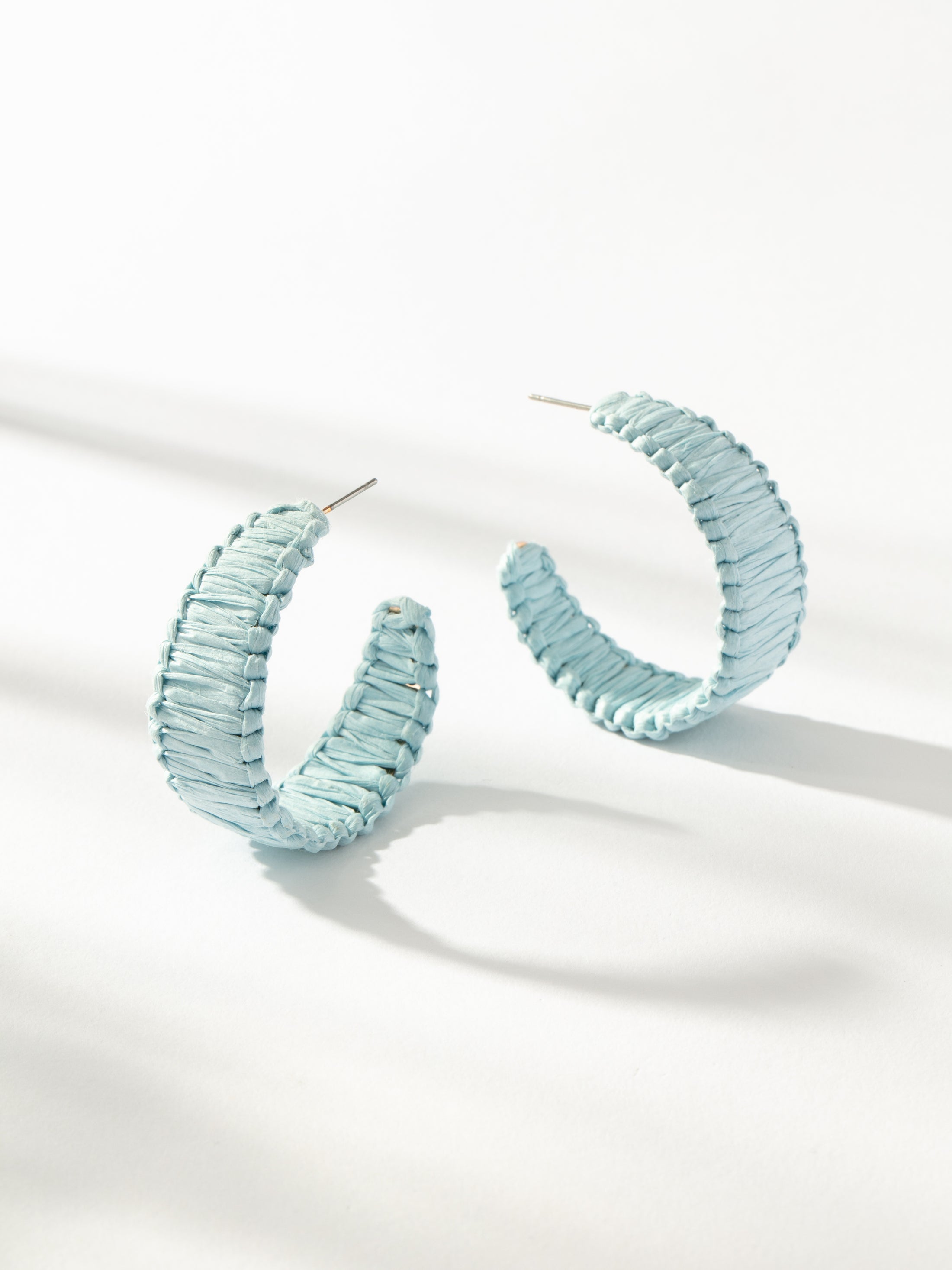 Natural Raffia Wrapped Bow Statement Earrings main image 1